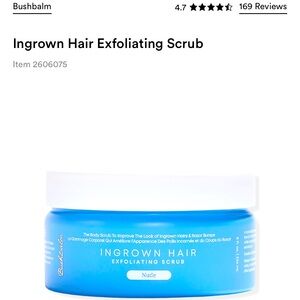 NIB BushBalm Ingrown Hair Exfoliating Scrub 8 fl. Oz.